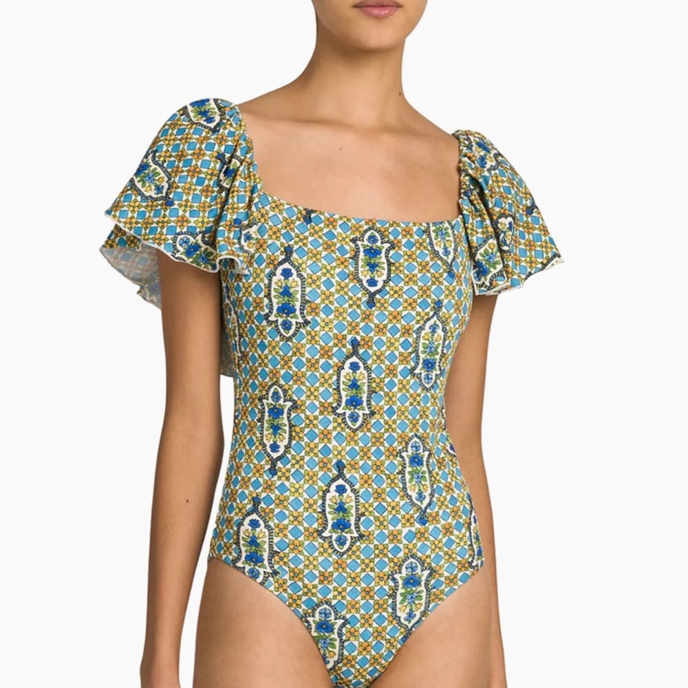 LA DoubleJ Blue and Yellow Patterned One Piece